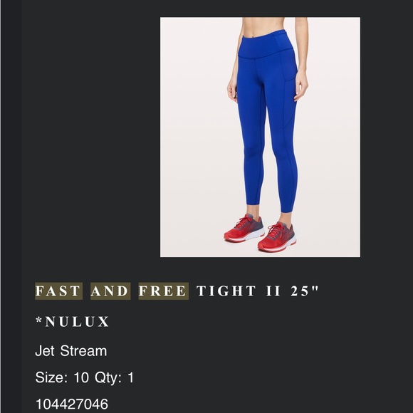 Lululemon Fast and Free 25” Tights size 10 - Picture 6 of 6